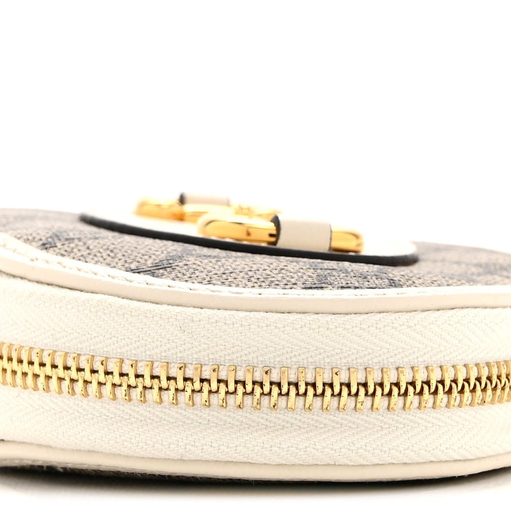 Gucci GG Supreme Monogram Azalea Calfskin Horsebit 1955 Coin Case Beige Mystic White