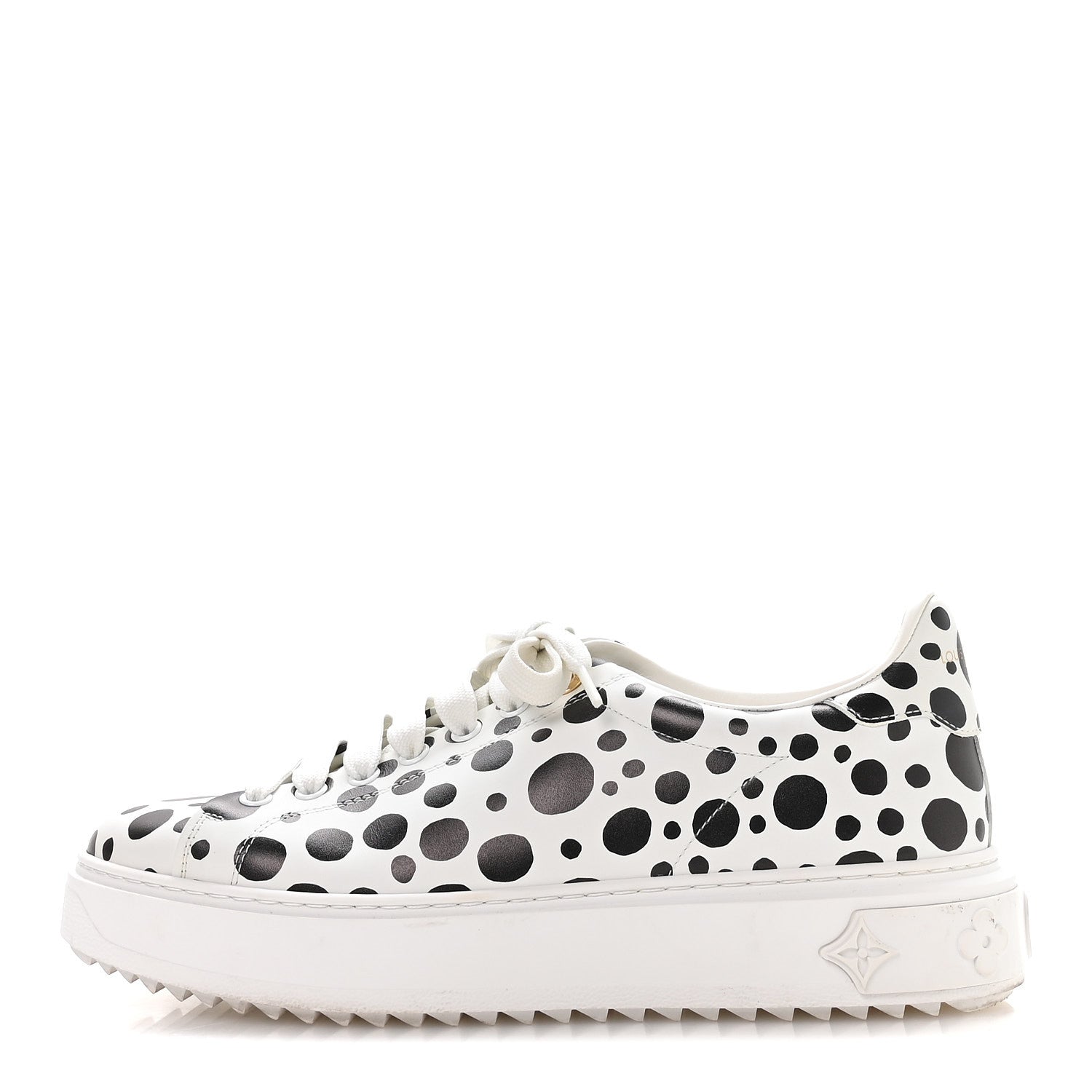 Louis Vuitton LV X YK Calfskin Printed Infinity Dots Time Out Sneakers 38.5 White