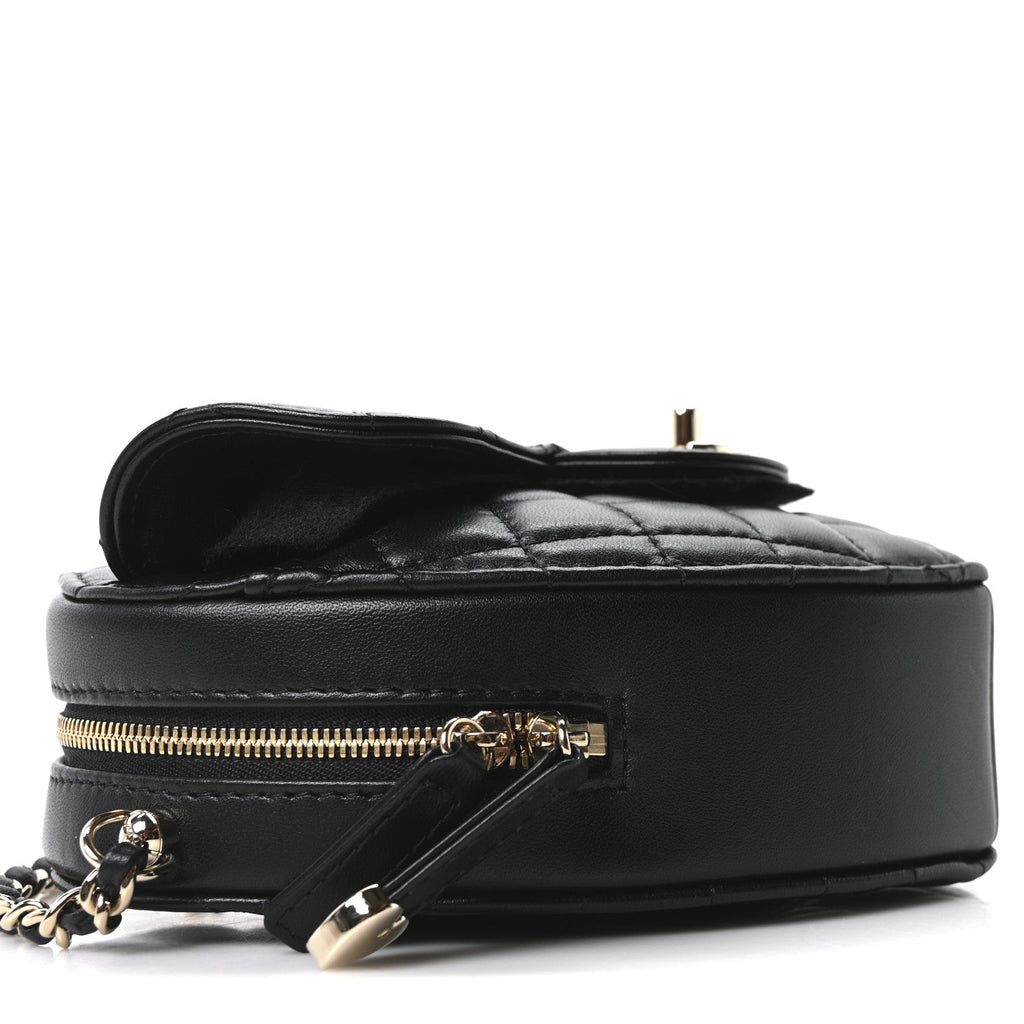 Chanel Lambskin Quilted CC In Love Heart Bag Black