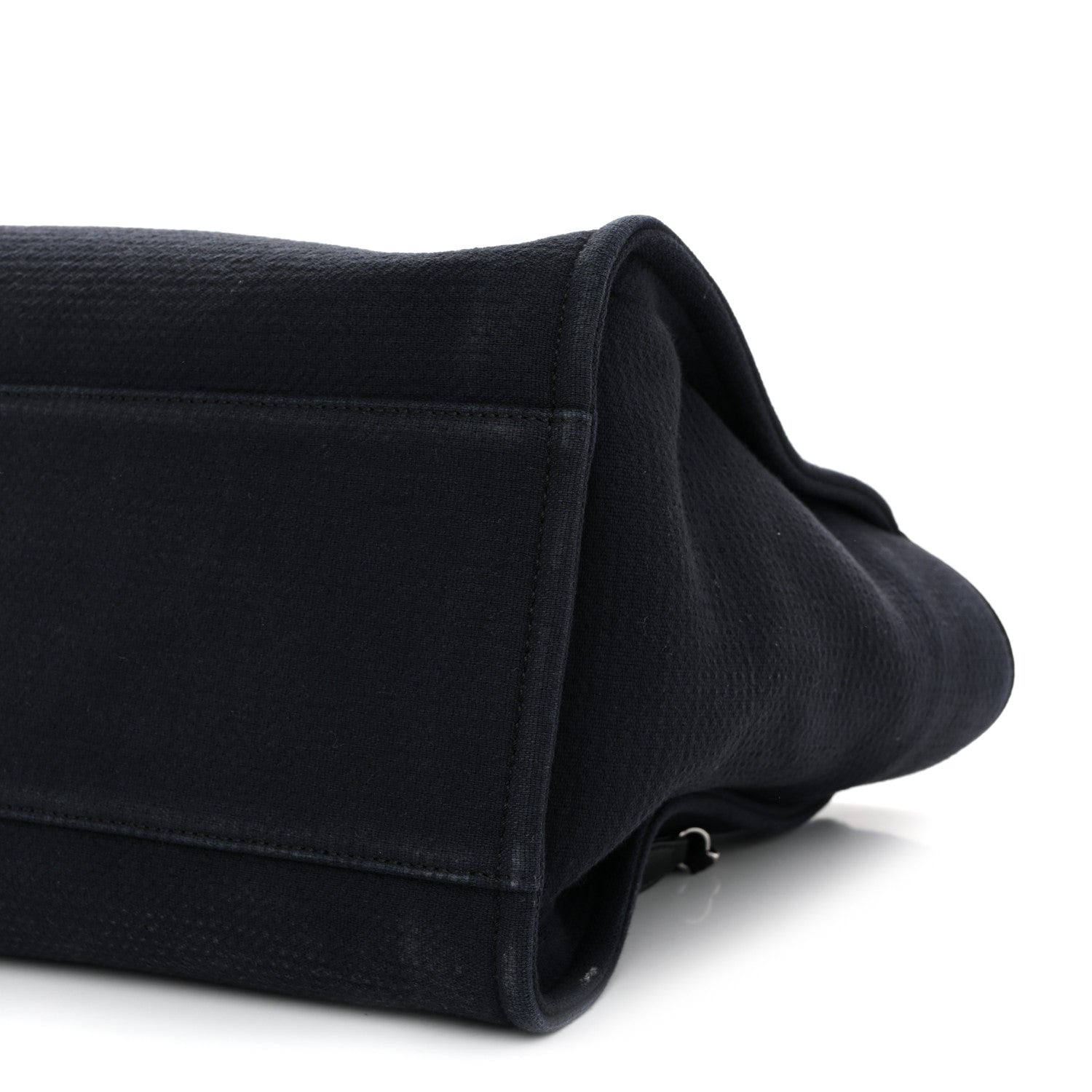 Chanel Mixed Fibers Calfskin Medium Deauville Tote Navy Blue