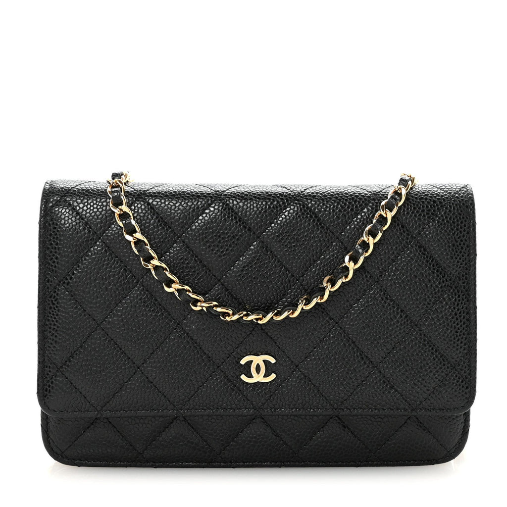 Chanel Caviar Quilted Wallet on Chain WOC Black