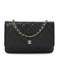 Chanel Caviar Quilted Wallet on Chain WOC Black