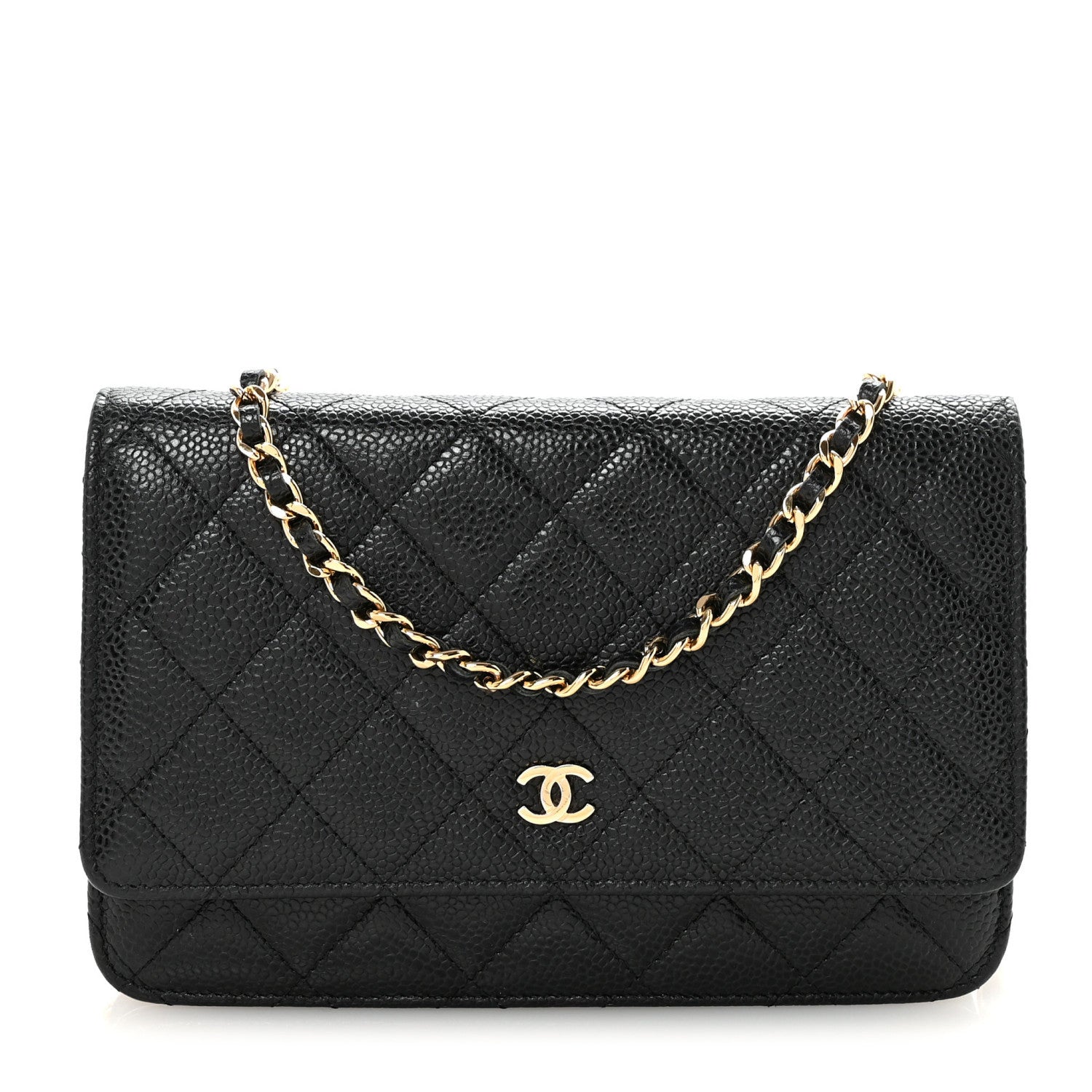 Chanel Caviar Quilted Wallet on Chain WOC Black