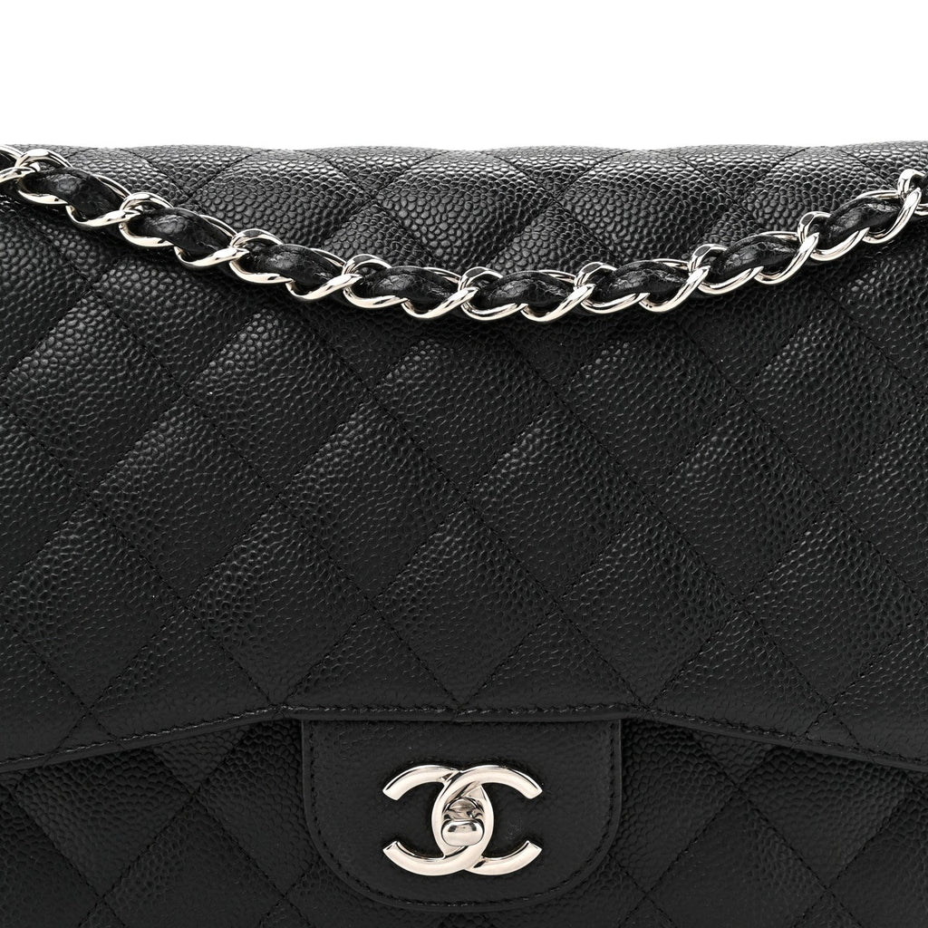 Chanel Caviar Quilted Jumbo Double Flap Black