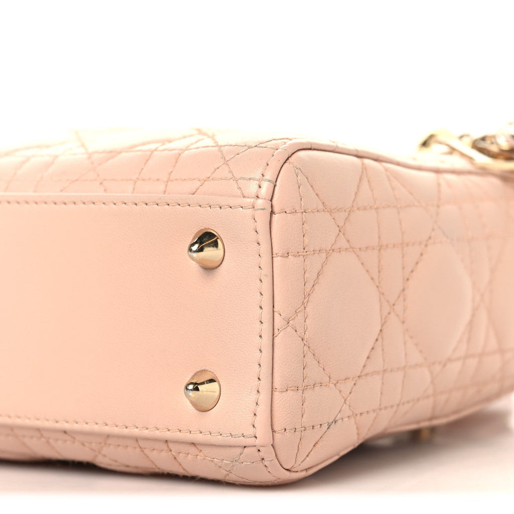 Christian Dior Lambskin Cannage Small My ABCDior Lady Dior Light Pink