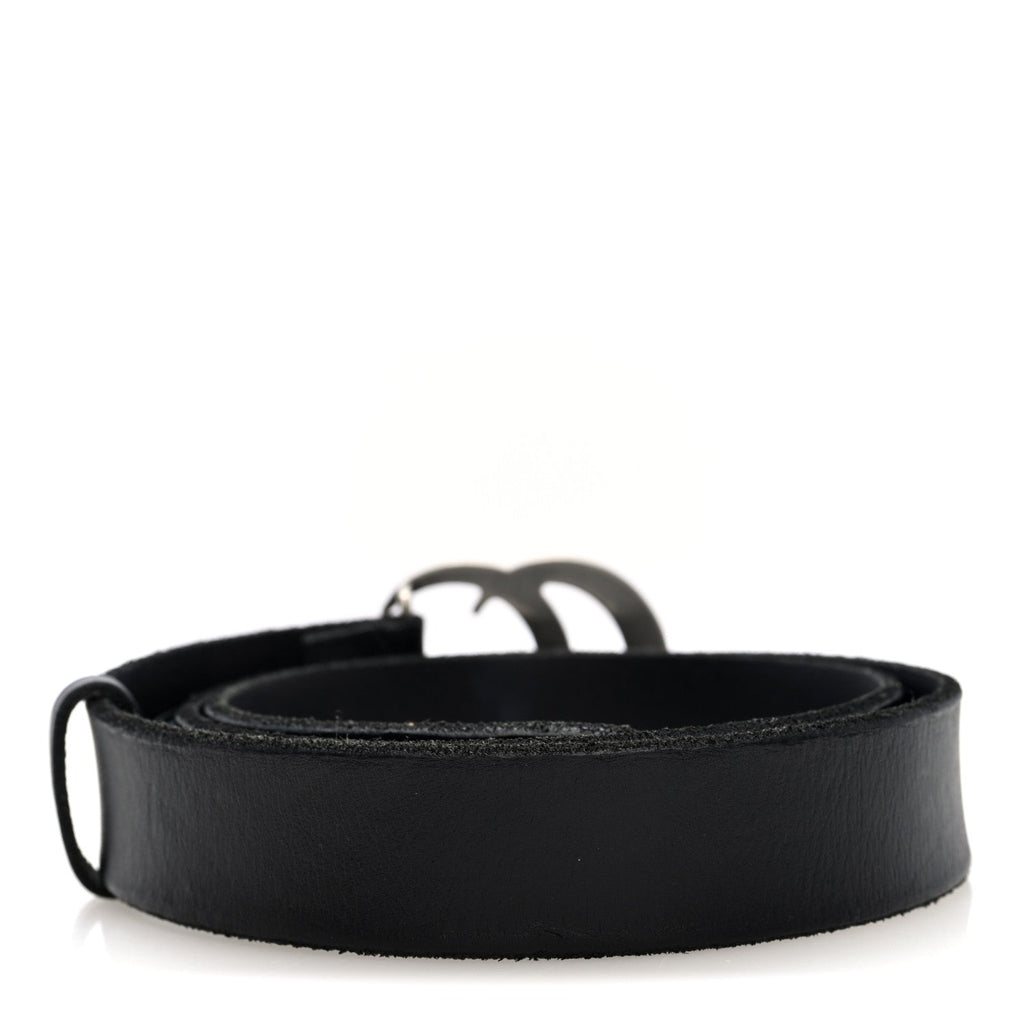 Gucci Cuoio Toscano Nickel Double G 85 34 Belt Black