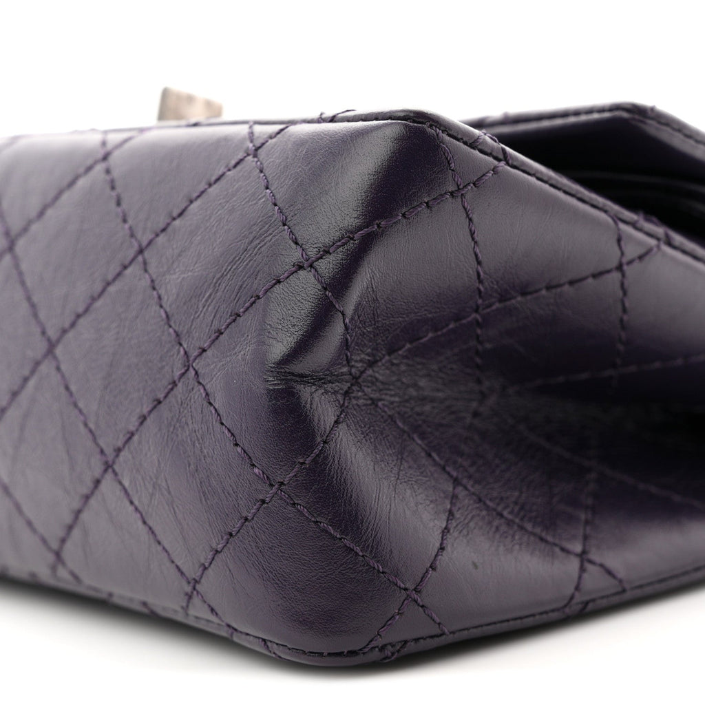 Chanel Aged Calfskin Quilted 2.55 Reissue Mini Flap Dark Purple