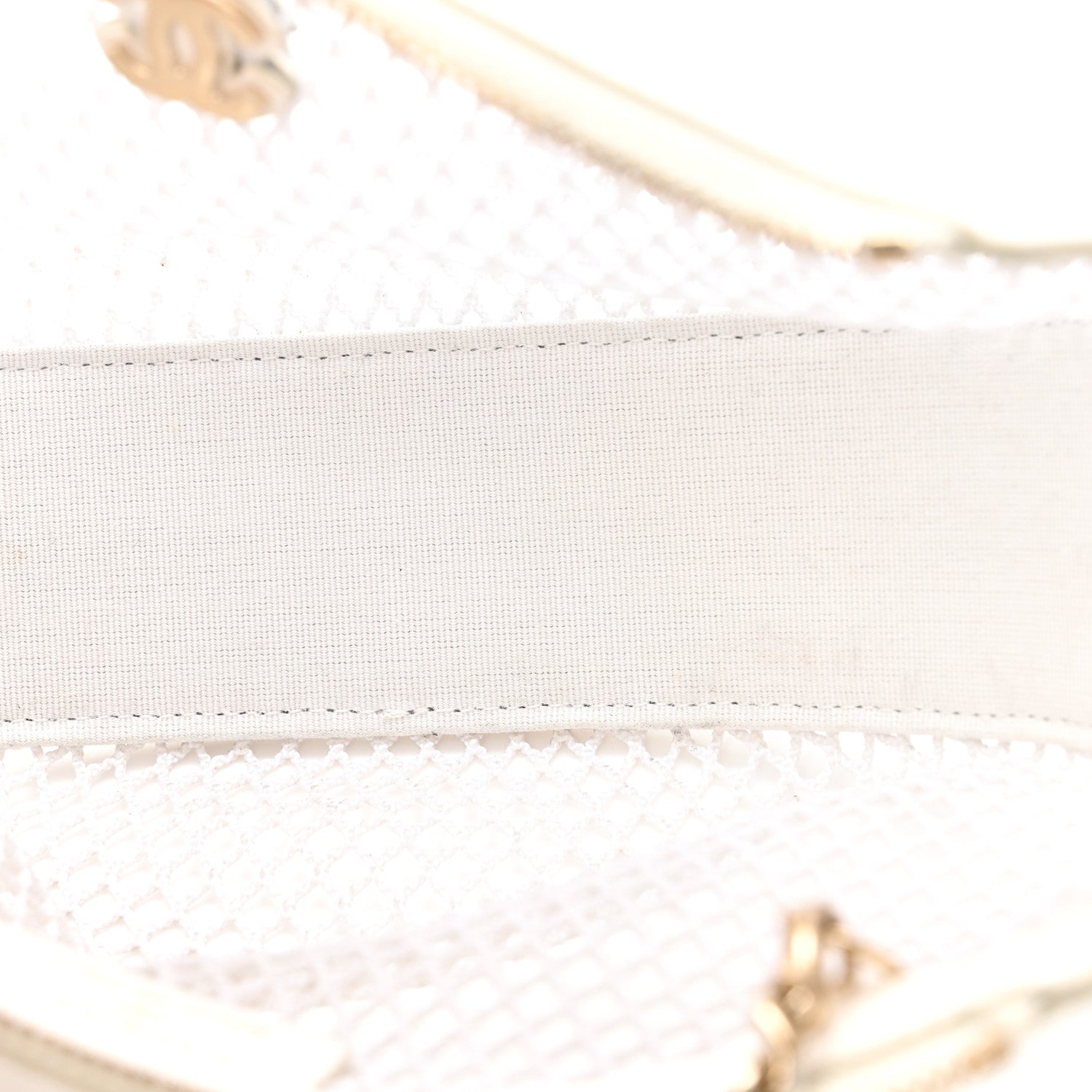 Chanel Mesh Shiny Lambskin Chain Hobo White