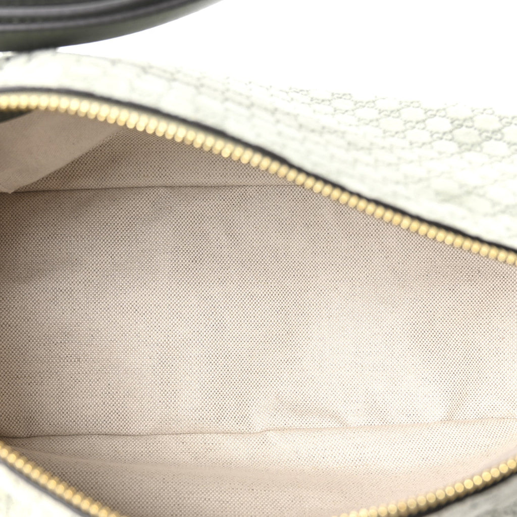 Gucci Suede GG Monogram Half Horsebit Medium Shoulder Bag Sage