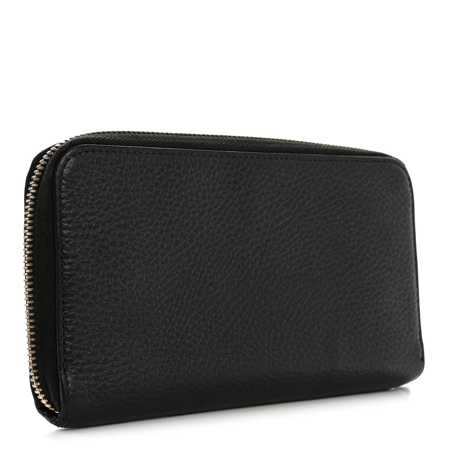 Gucci Dollar Calfskin GG Zip Around Wallet Black