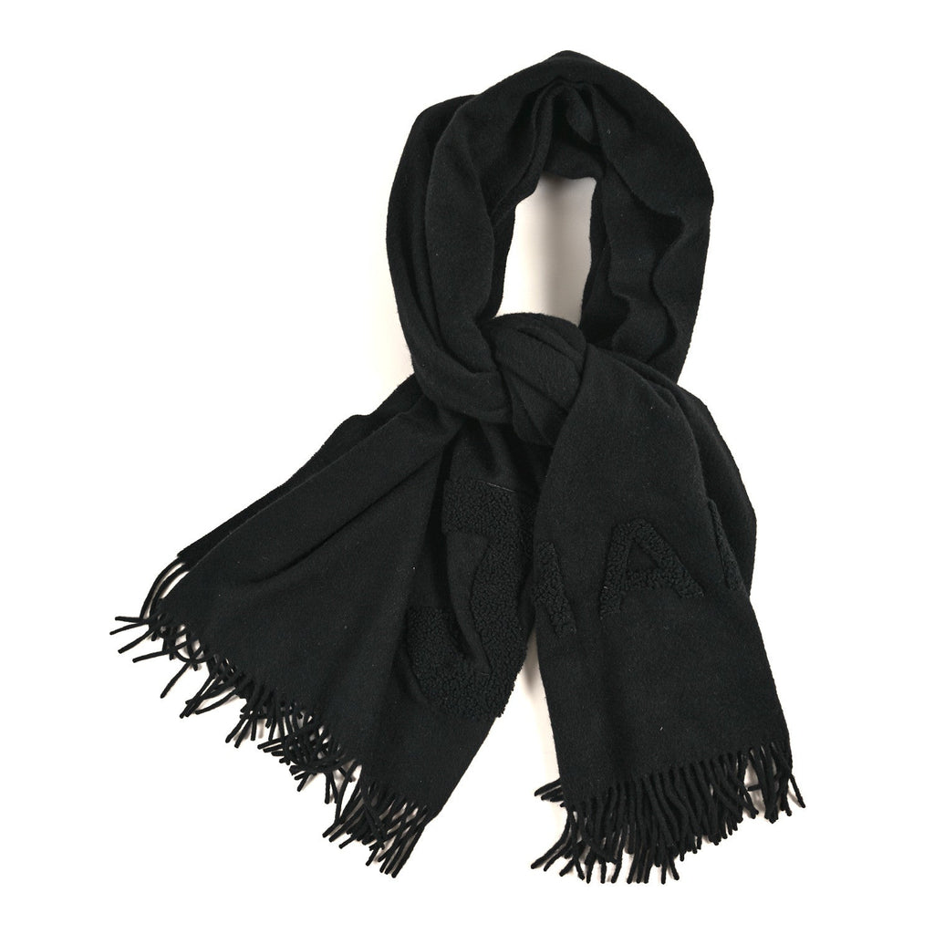 Cashmere Fringe Stole Scarf Black