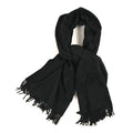Cashmere Fringe Stole Scarf Black