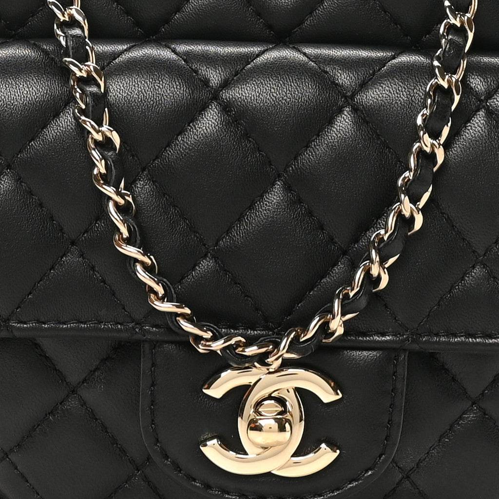 Chanel Lambskin Quilted CC In Love Heart Bag Black
