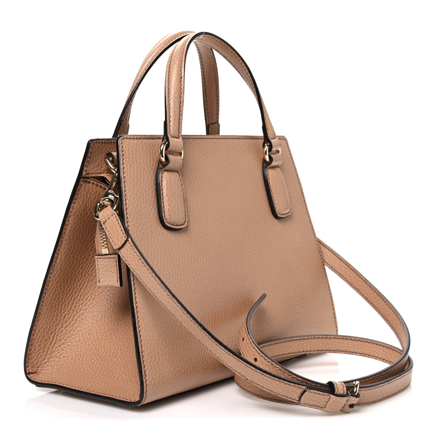 Gucci Dollar Calfskin Medium Soho Top Handle Satchel Camelia