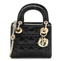 Christian Dior Patent Cannage Mini Lady Dior Black