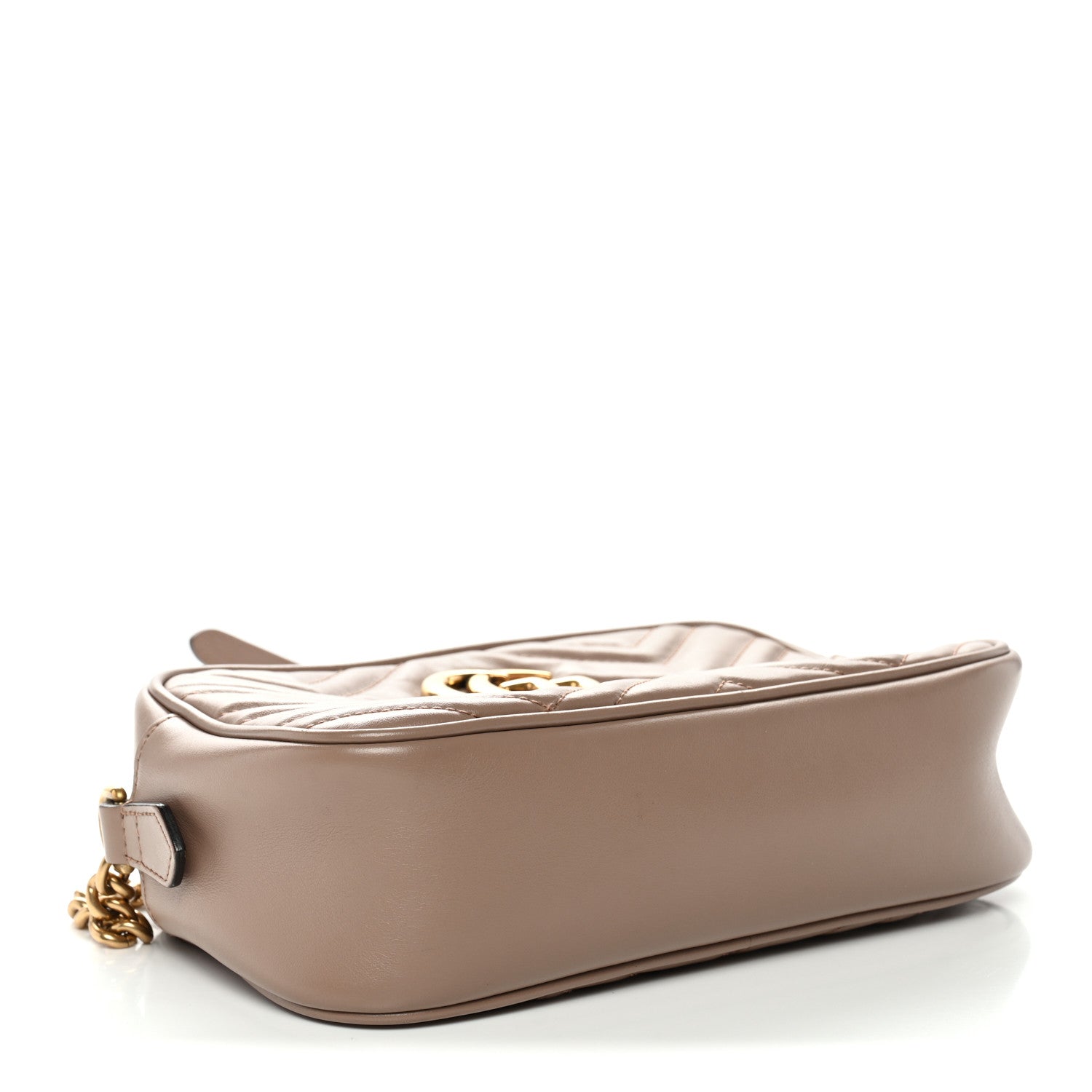 Gucci Calfskin Matelasse Small GG Marmont Chain Shoulder Bag Porcelain Rose