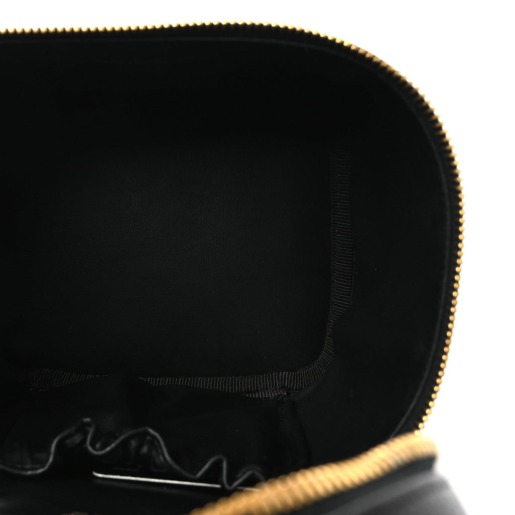 Chanel Caviar Vanity Cosmetic Case Black