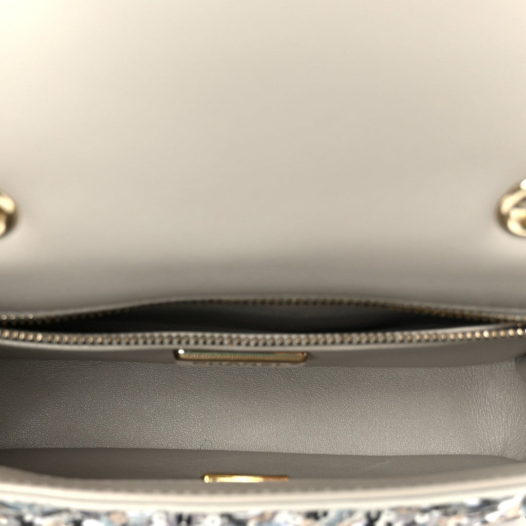 Chanel Sequin Mini Flap Gray Black White Pearly White