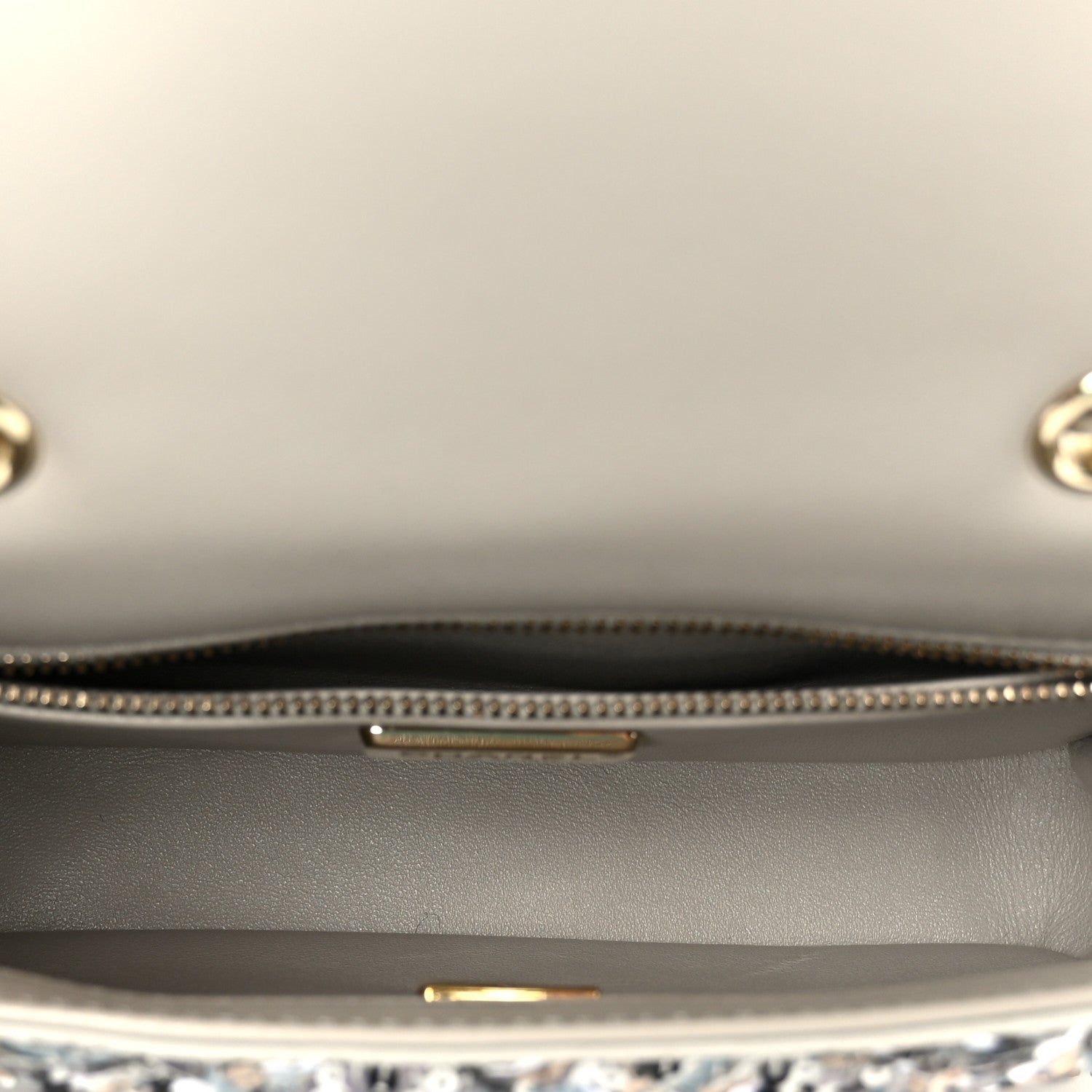Chanel Sequin Mini Flap Gray Black White Pearly White
