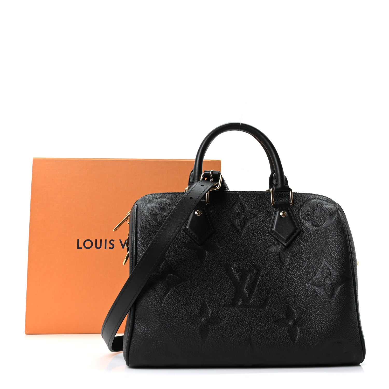 Louis Vuitton Empreinte Monogram Giant Speedy Bandouliere 25 Black