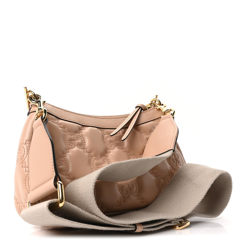 Gucci Calfskin GG Matelasse Chain Handbag Porcelain Rose