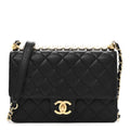 Chanel Goatskin Quilted Small Chic Pearls Flap Black