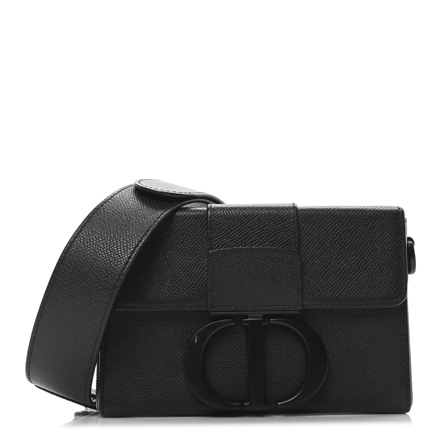 Christian Dior Ultra Matte Grained Calfskin 30 Montaigne Box Bag Black