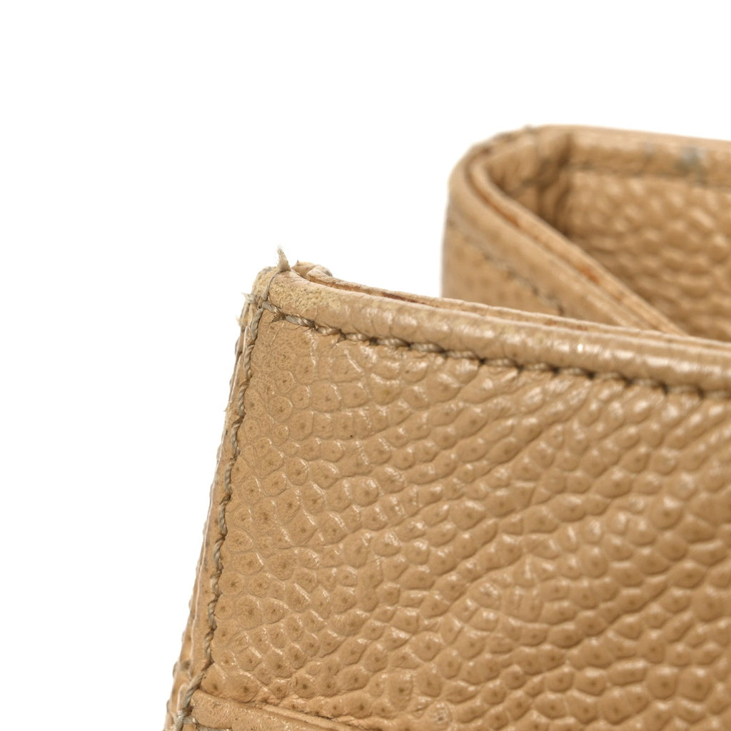 Chanel Caviar Turnlock Tote Beige