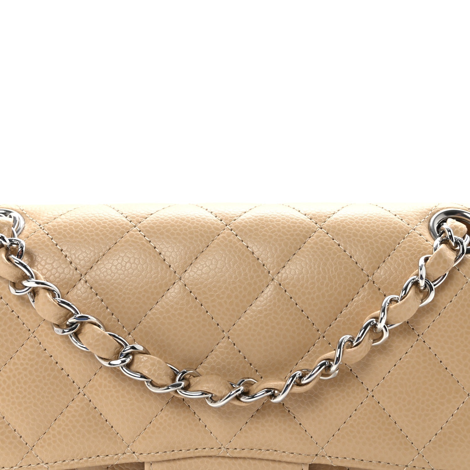 Chanel Caviar Quilted Small Double Flap Beige