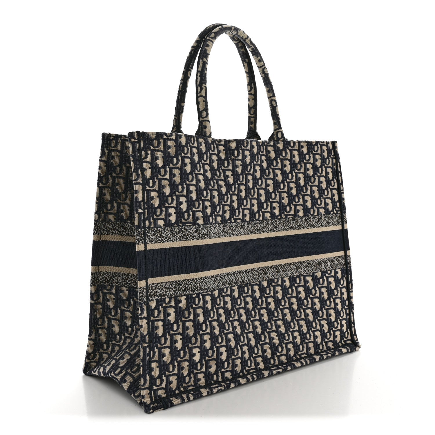 Christian Dior Oblique Large Book Tote Blue Multicolor