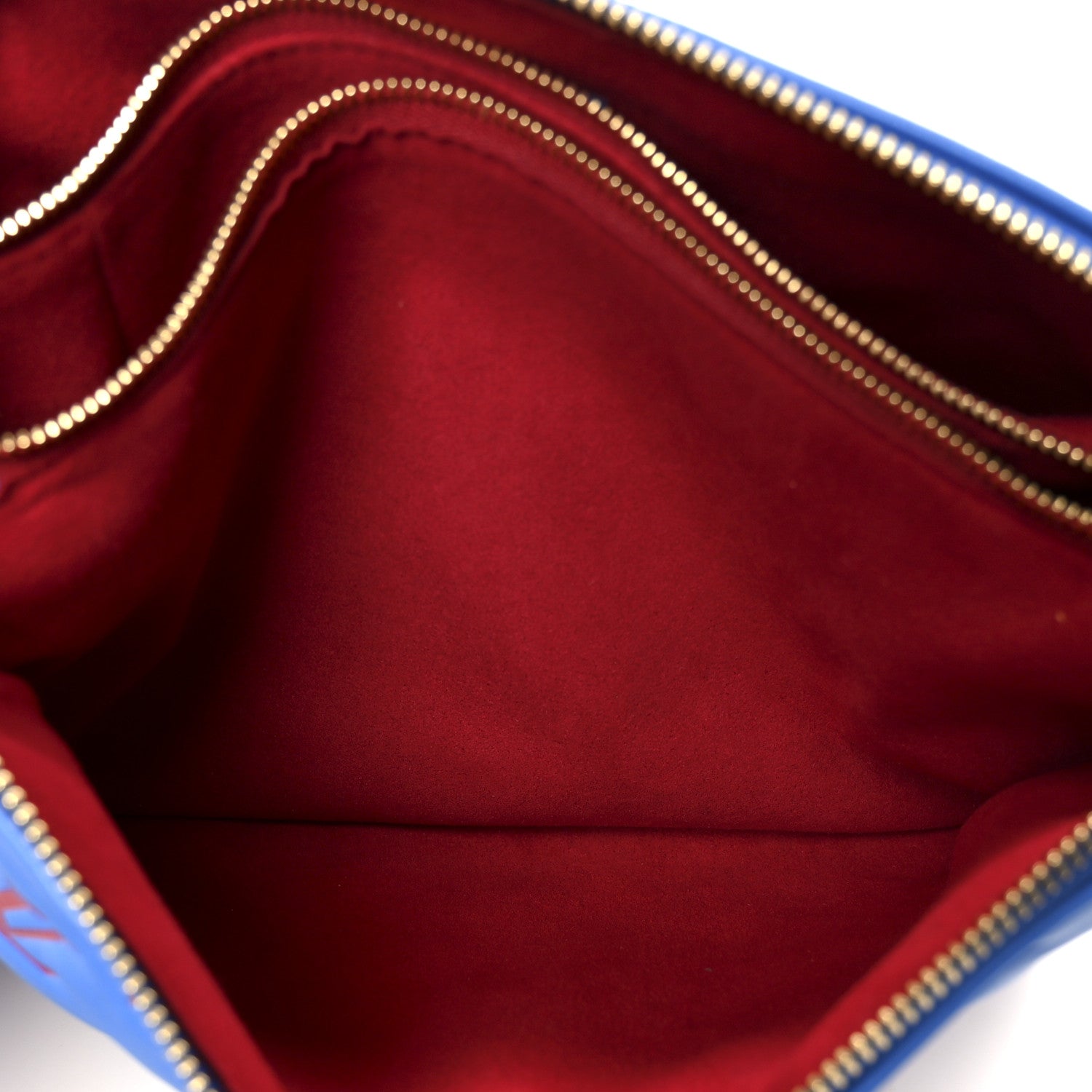 Louis Vuitton Lambskin Embossed Monogram Vuittamins Coussin PM Blue Red