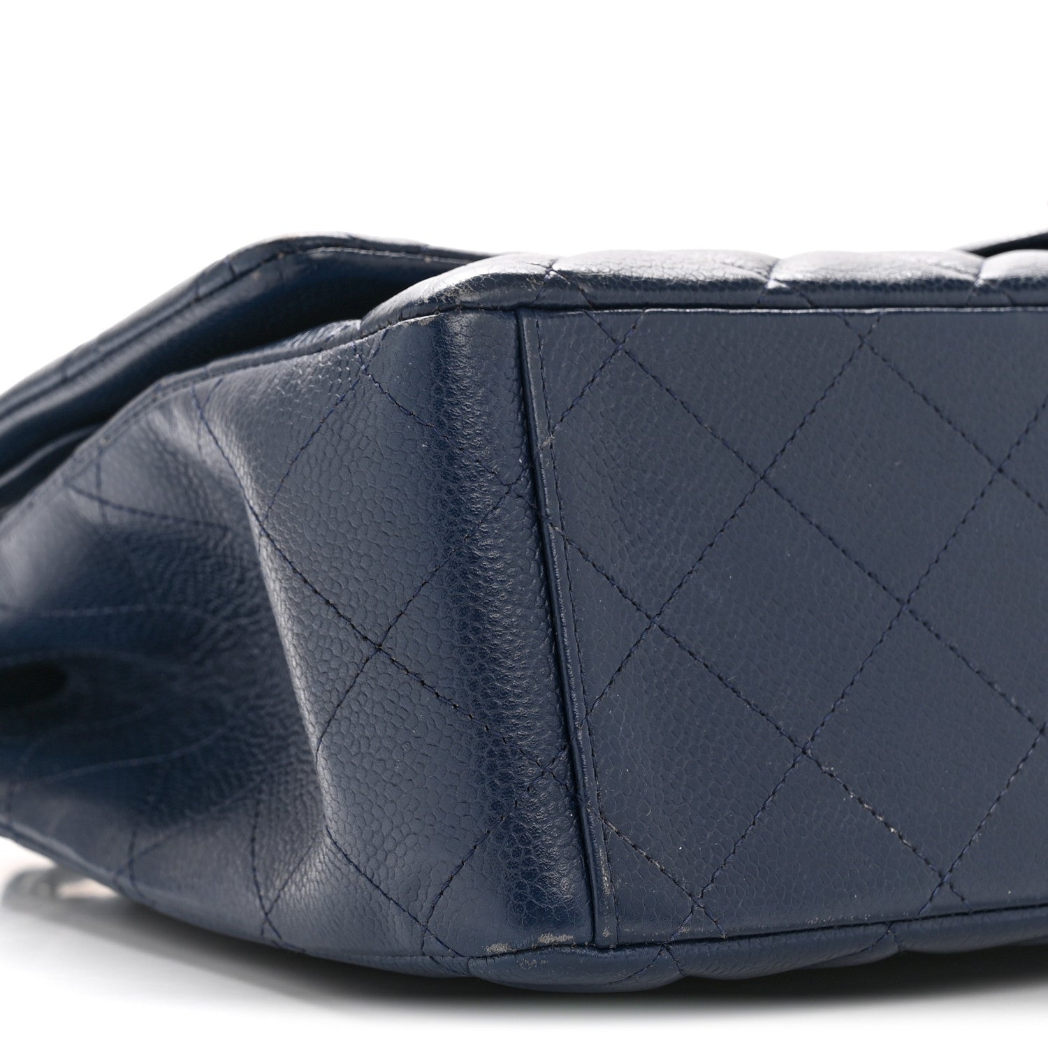Chanel Caviar Quilted Maxi Double Flap Navy Blue