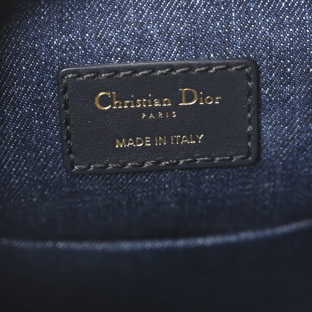 Christian Dior Denim Jacquard Oblique C'est Dior Bucket Bag Blue