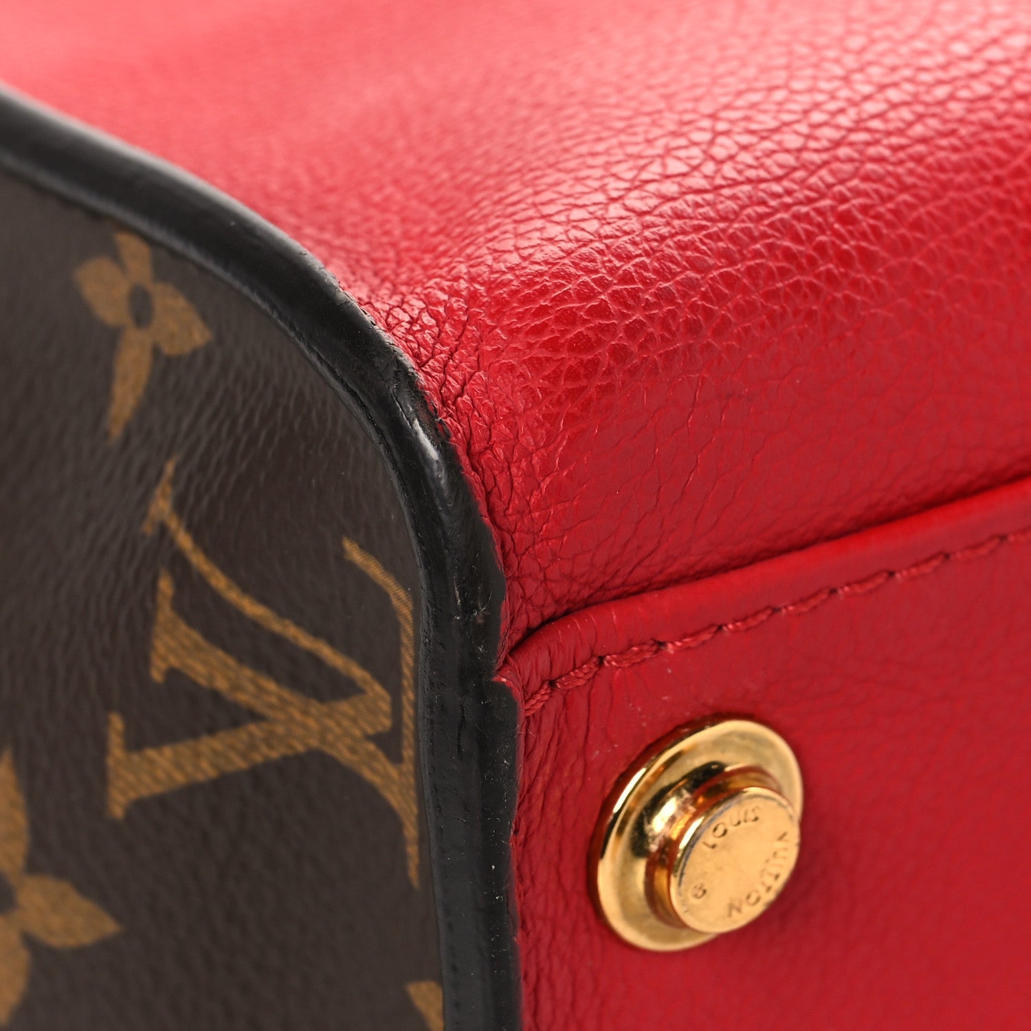 Louis Vuitton Calfskin Monogram On My Side Pirate Red