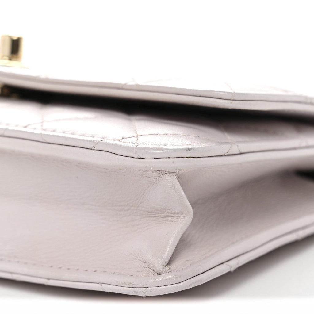 Chanel Lambskin Quilted Trendy CC Wallet On Chain WOC Lilac