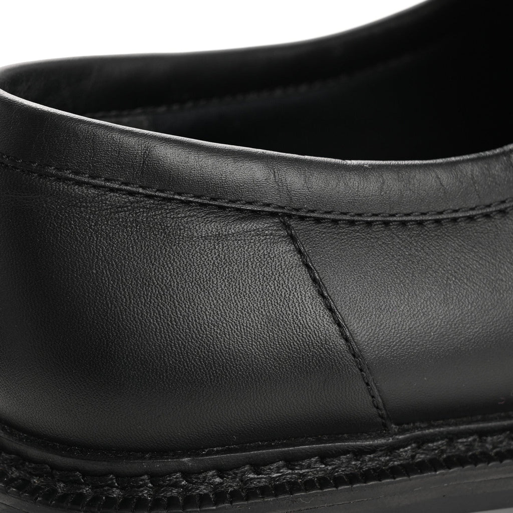 Louis Vuitton Calfskin Oversized Chain Academy Loafers 37.5 Black