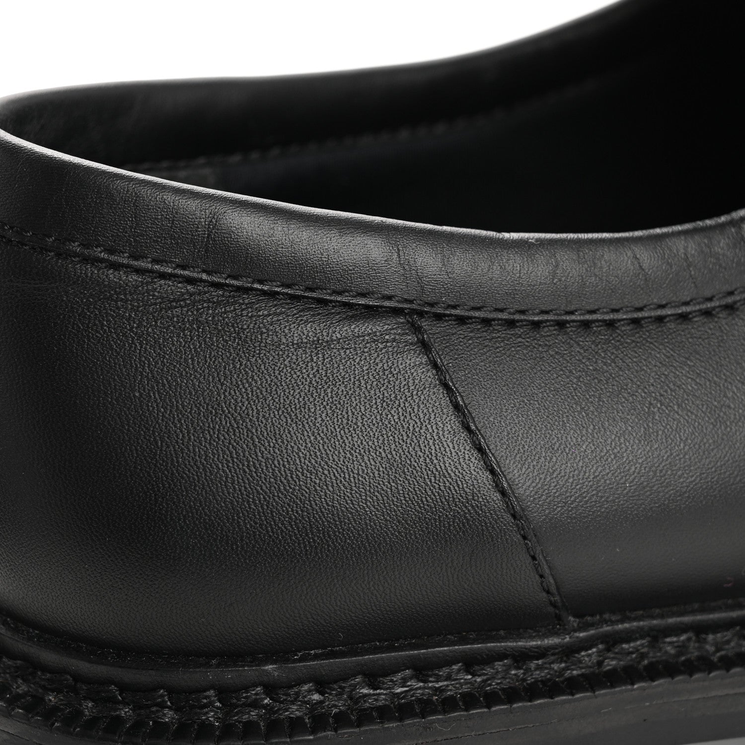 Louis Vuitton Calfskin Oversized Chain Academy Loafers 37.5 Black