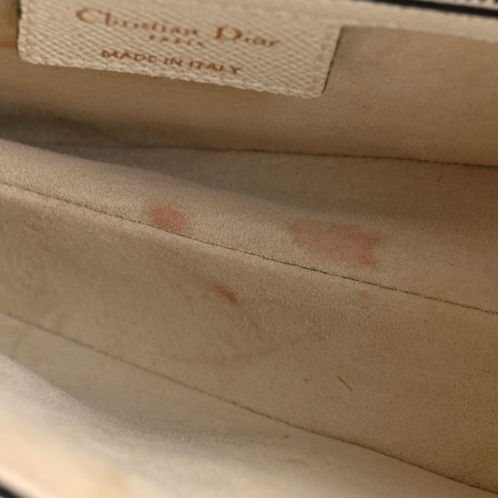 Christian Dior Grained Calfskin Saddle Bag White