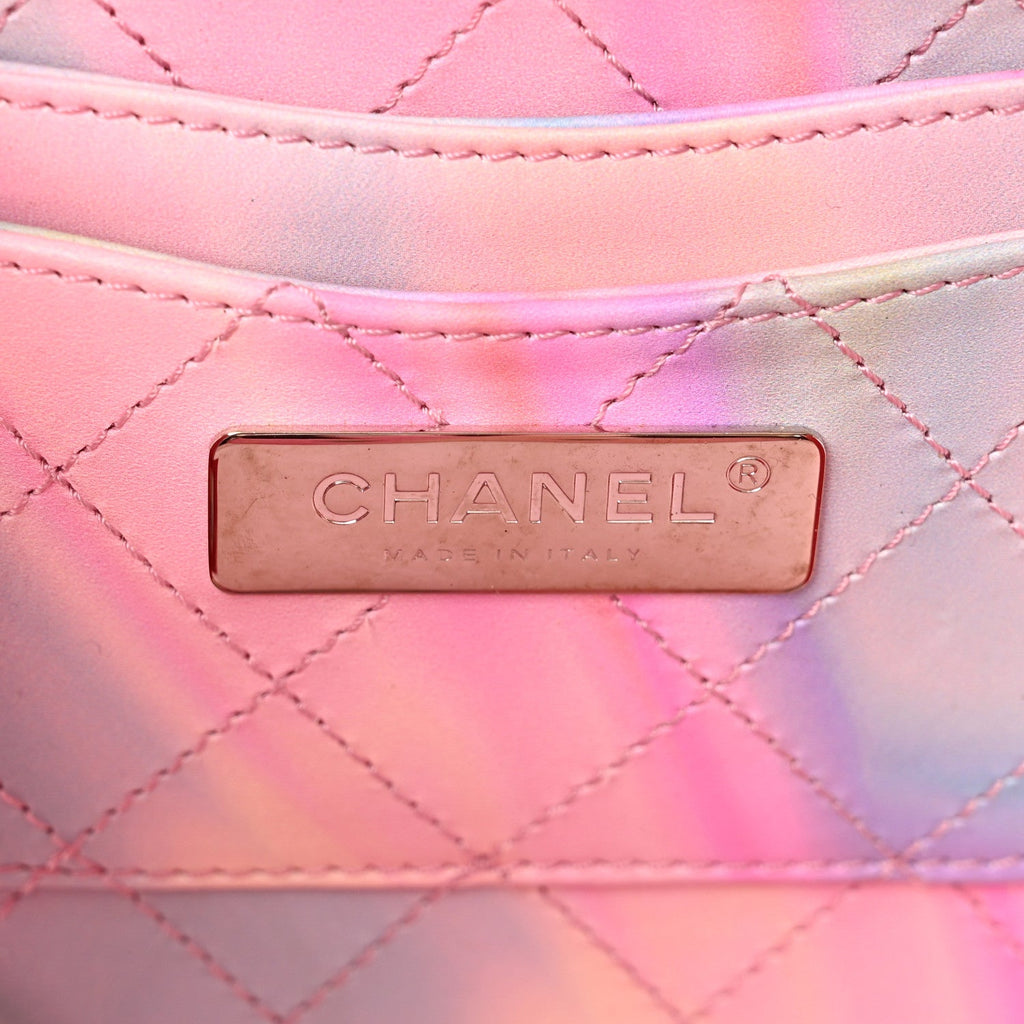 Chanel PVC Patent Calfskin Patent Lambskin Vertical Vanity Case Pink