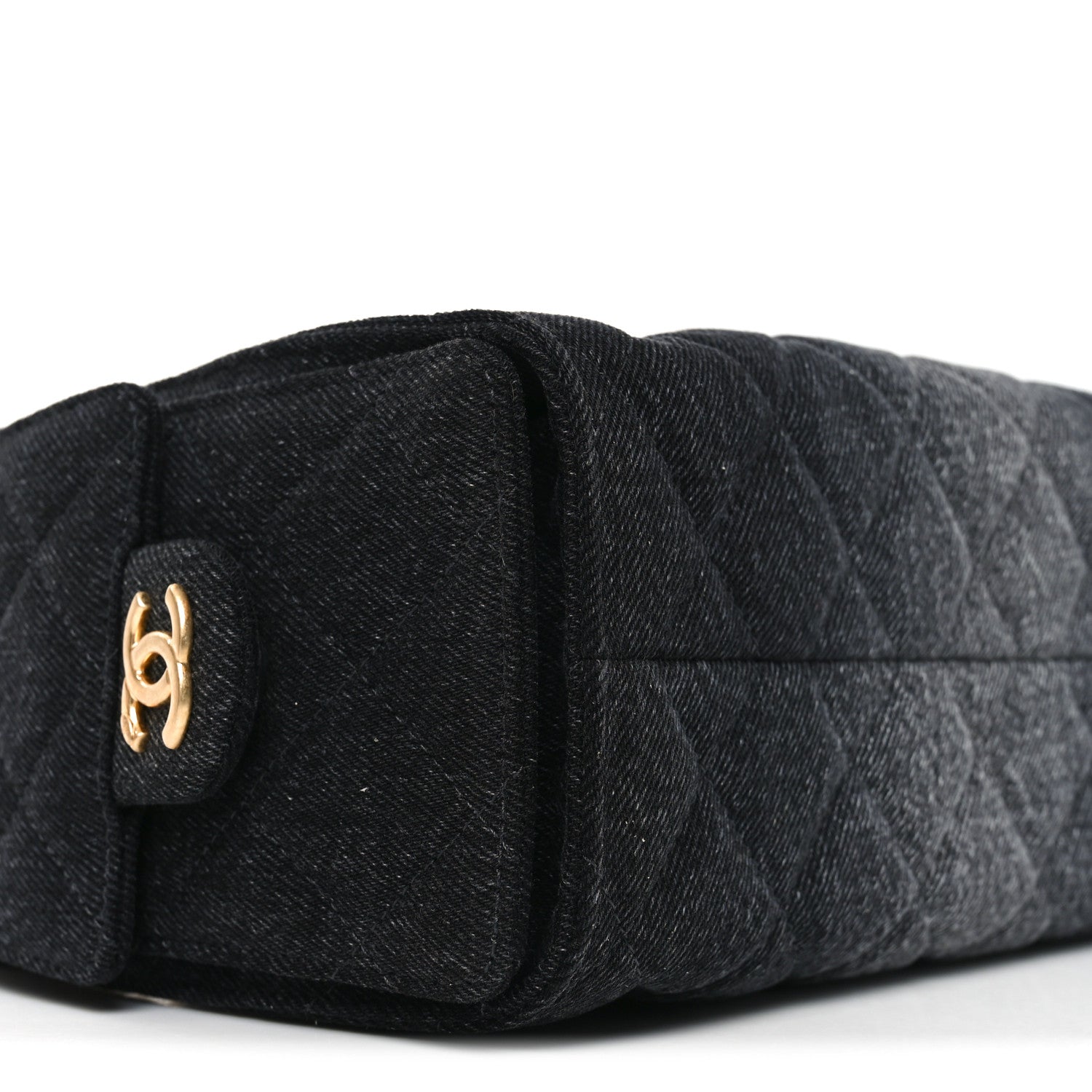 Chanel Washed Denim Quilted Mini Chanel 25 Handbag Black