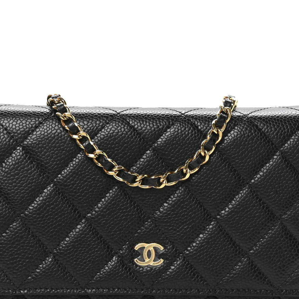 Chanel Caviar Quilted Wallet on Chain WOC Black
