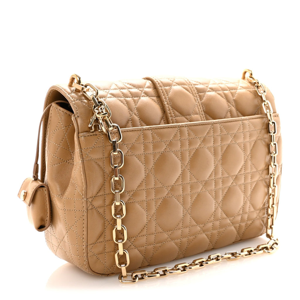 Christian Dior Lambskin Cannage Medium Miss Dior Flap Beige