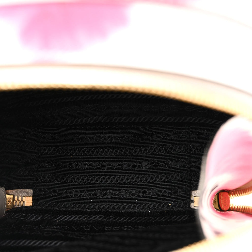 Prada City Calfskin Tie Dye Print Mini Odette Backpack White Pink Black
