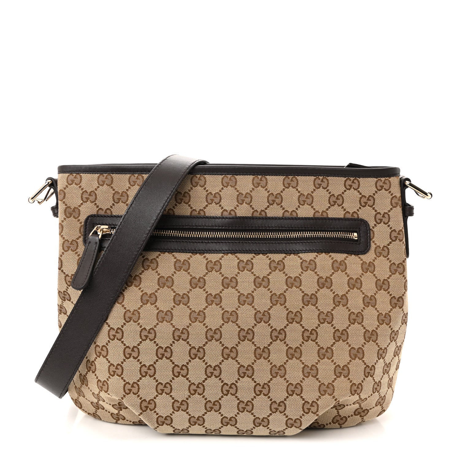 Gucci Monogram Messenger Bag Dark Brown