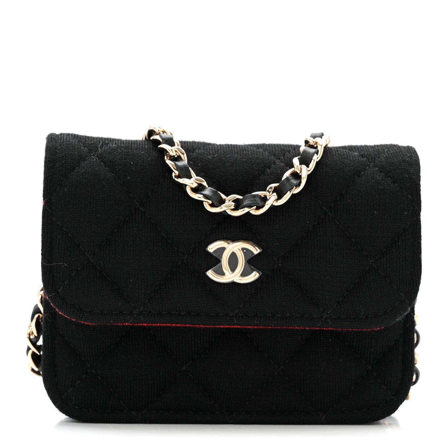 Chanel Jersey Quilted Micro Mini Flap Black