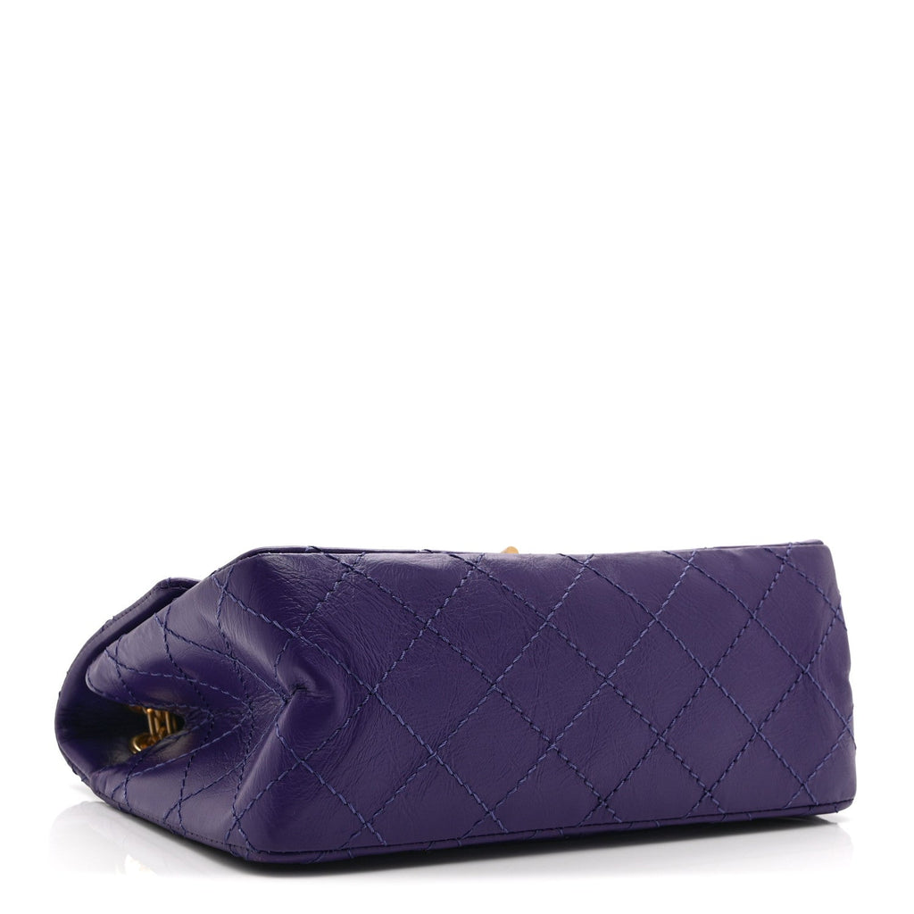 Chanel Aged Calfskin Quilted 2.55 Reissue Mini Flap Purple