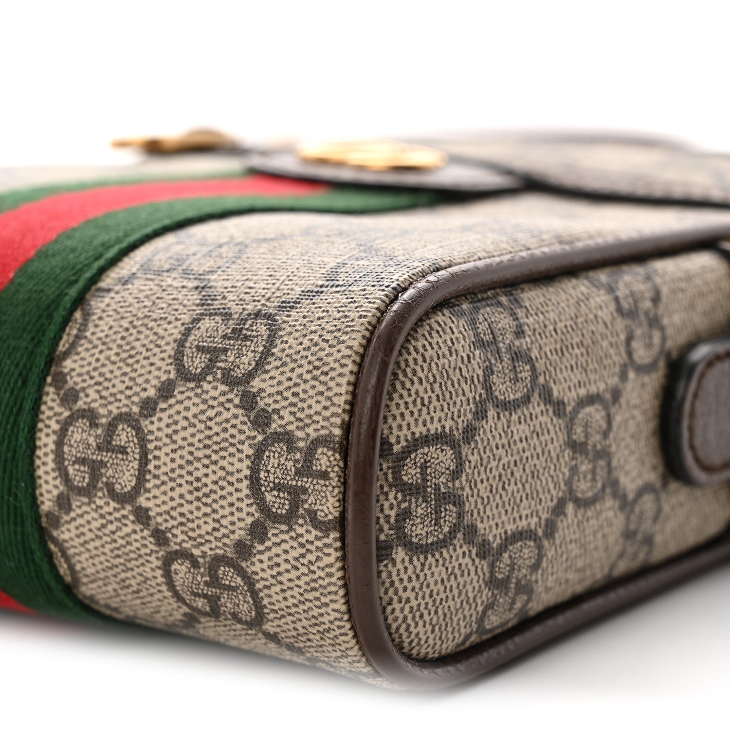 Gucci GG Supreme Monogram Web Mini Ophidia Messenger Brown