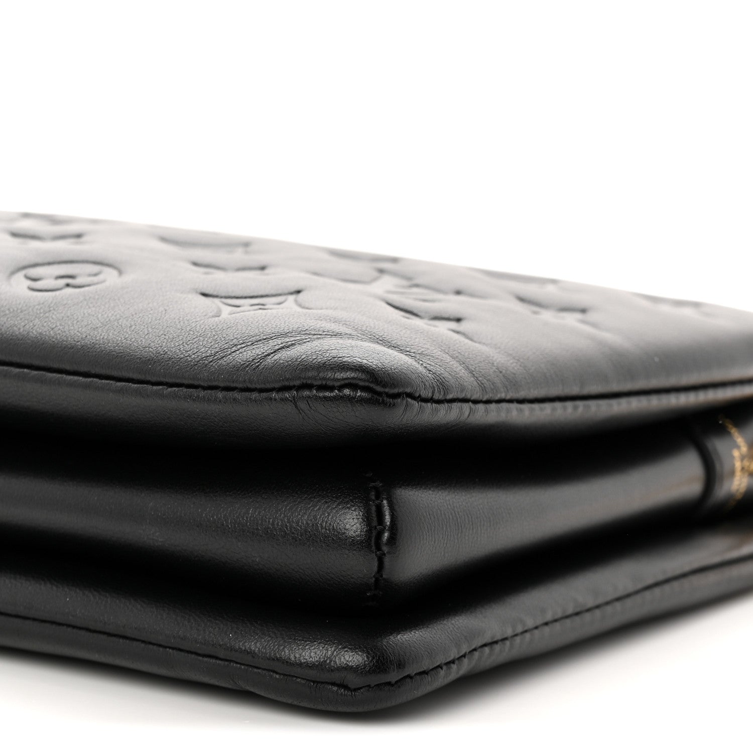 Louis Vuitton Lambskin Embossed Monogram Coussin PM Black