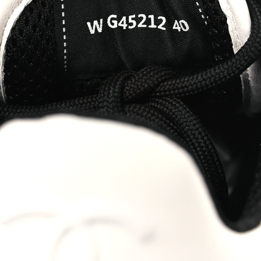 Lambskin Suede Calfskin Sneakers 40 Ivory White Black