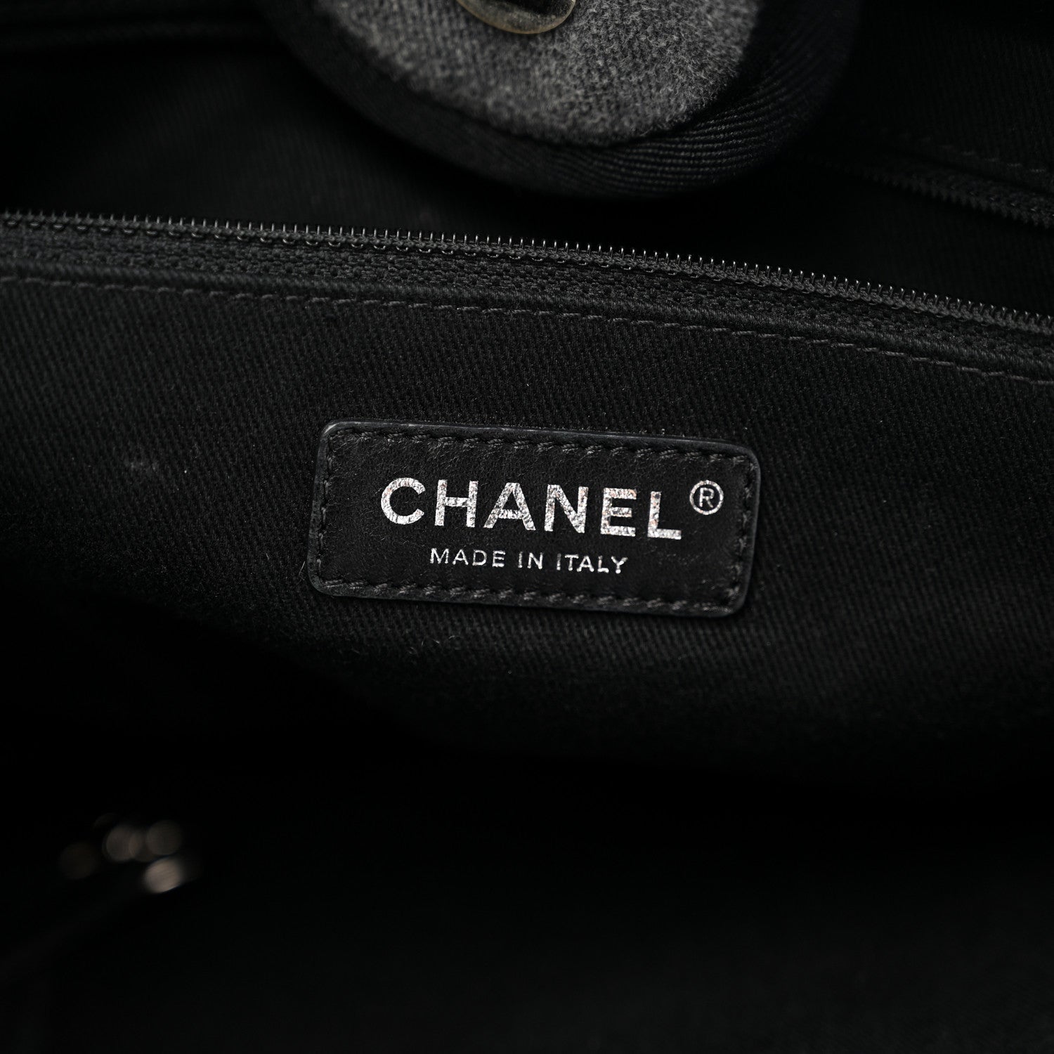 Chanel Canvas Sequin Medium Deauville Tote Charcoal